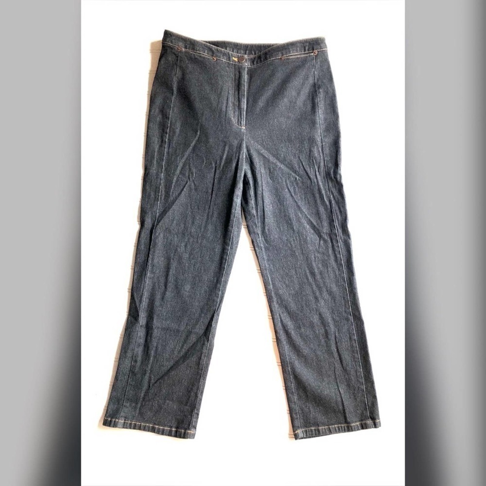 Ann Taylor Loft Stretch Jeans Trouser Black Size 8 High Rise Straight Leg denim